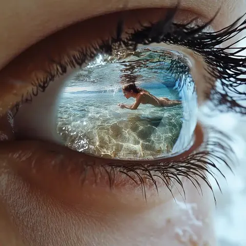Surreal Eye with Beach Reflection