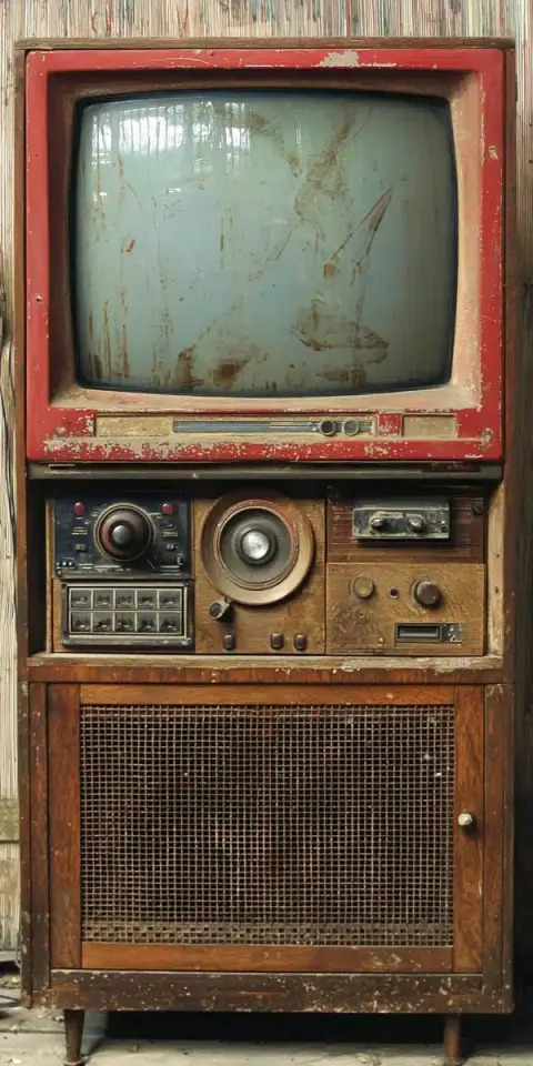 Retro Television with Cabinet