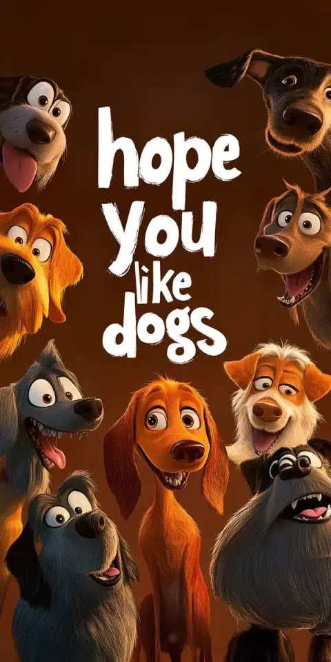 Pixar Dogs with Text