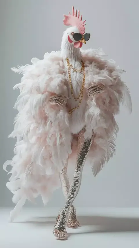 Fashionable Chicken in 3D