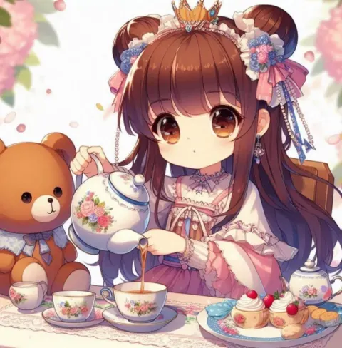 Princess Tea Party with Teddy Bear