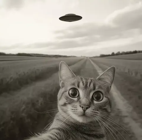 Cat Selfie with Saucer