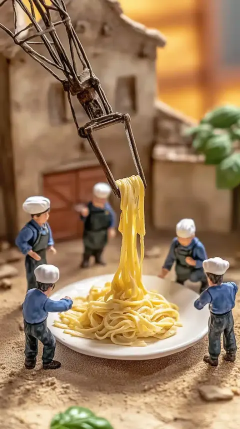 Miniature Chefs with Pasta