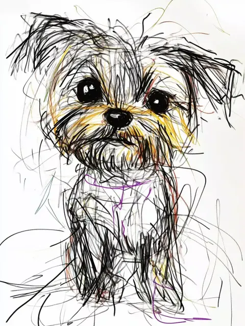 Scribbled Yorkshire Terrier Draft