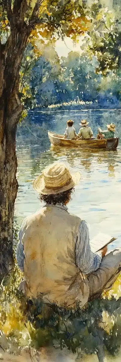 Watercolor Twain by River