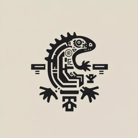 Brutalist Gila Monster Logo