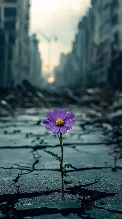 Blooming Flower in Ruins