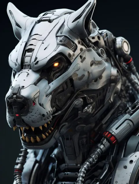 Sci-Fi Robot Concept With Silver Skull Cuff Detail
