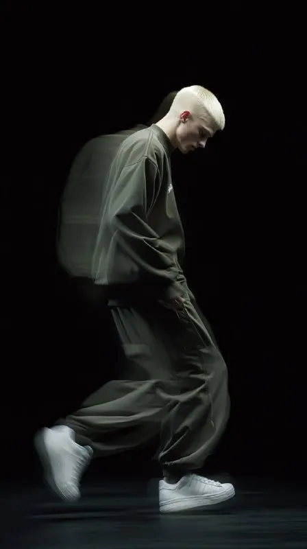Blonde Male Model Close-Up Dance