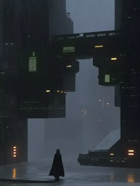Cyberpunk Girl in Rain