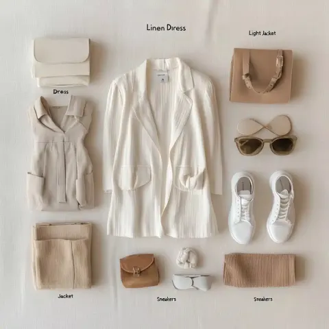 Curated Travel Wardrobe Flat-Lay