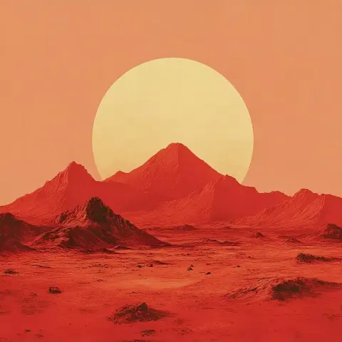 Minimalist Mars Travel Poster