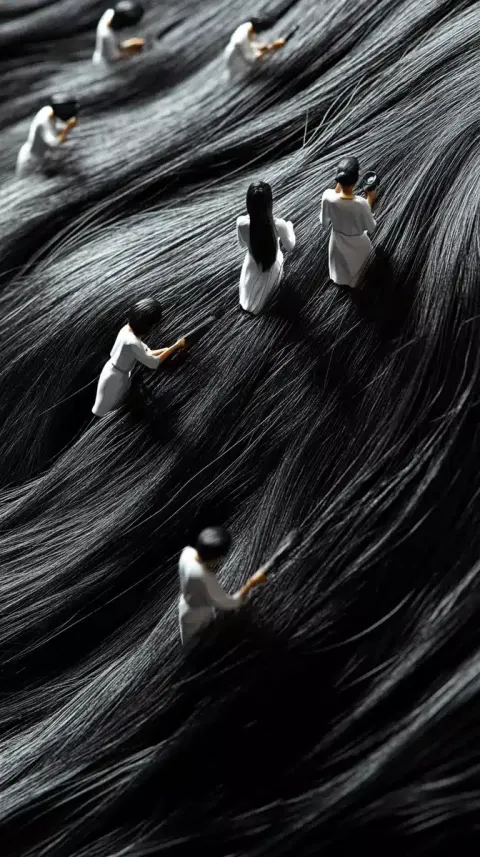Miniature Scientists Styling Hair