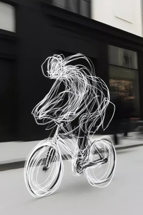 Cinematic Cyclist in Motion
