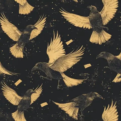 Mystical Ravens with Scrolls