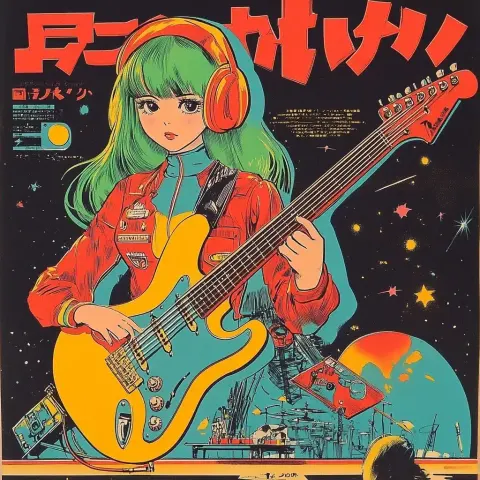 Vintage Anime Music Poster