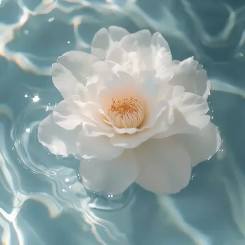 Minimalist Camellia on Water