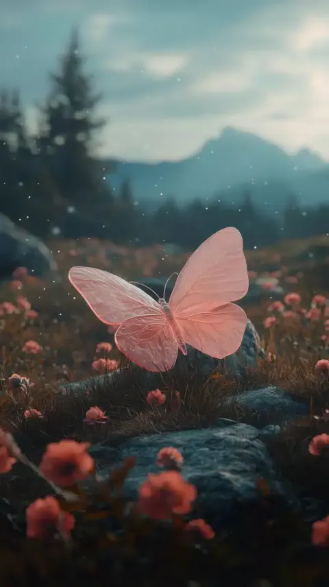 Glass Butterfly in Meadow