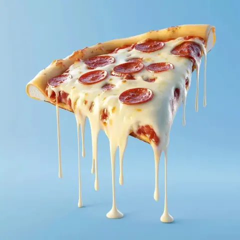 3D Cartoon Pizza Render