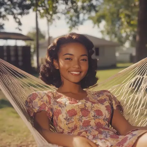 Backyard Hammock Scene