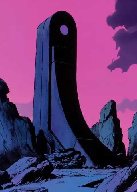 Minimalistic Pink Monument Icon