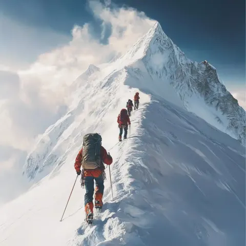 Photorealistic Climbers on Summit