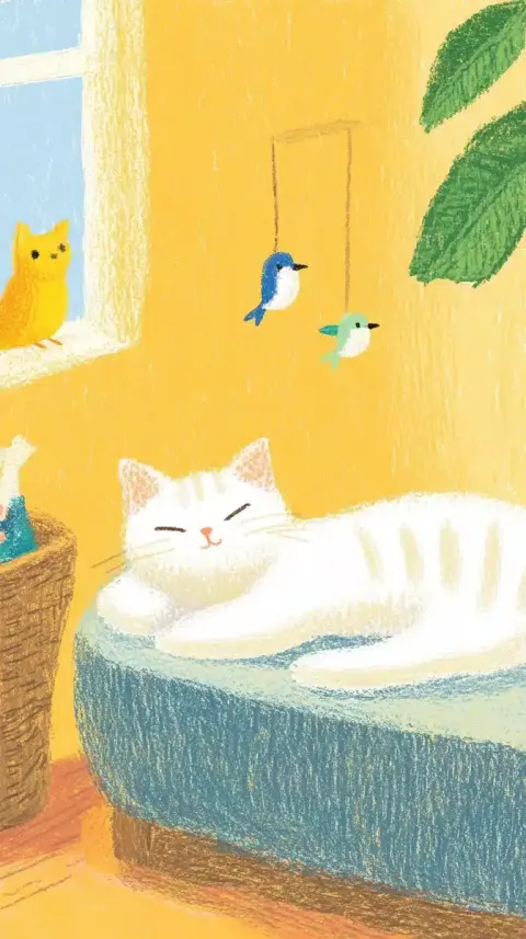 Lazy Cat in Bed