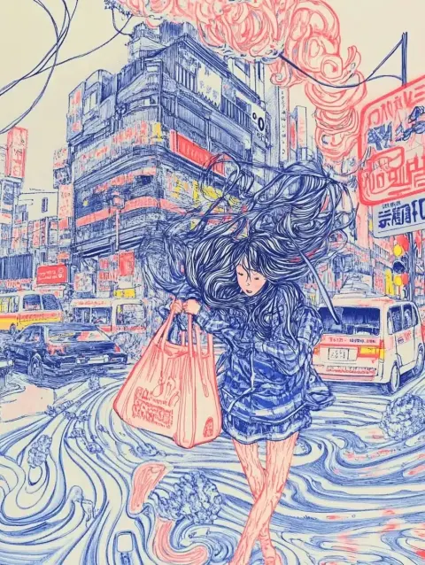 Tokyo Night Rain Scene