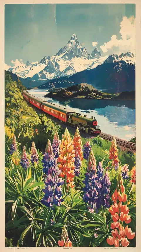 Vintage Poster Ushuaia Train