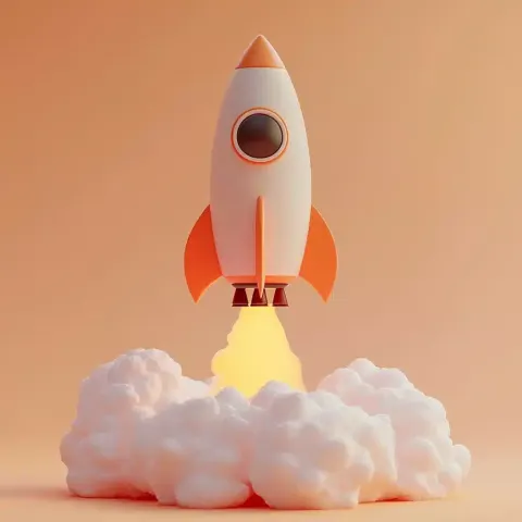 3D Rocket with Clay Texture