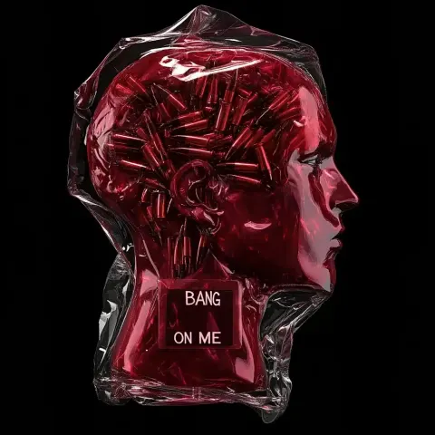 Translucent Red Head Sculpture
