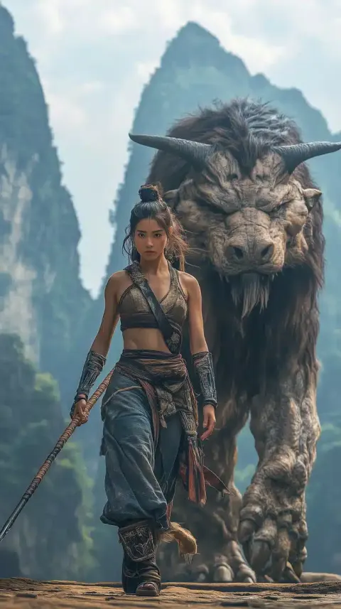 Warrior Woman with Qilin