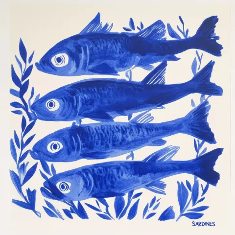 Matisse-Style Sardines Print