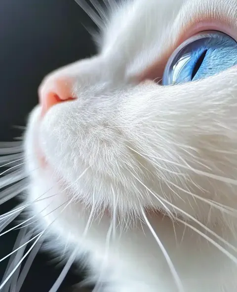 High-Resolution White Cat