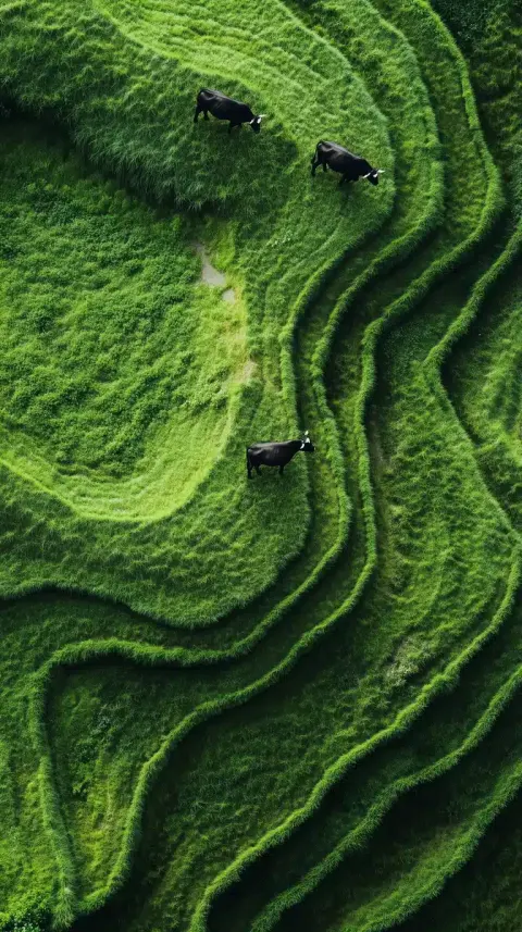 Minimalist Aerial Pastures with Cows