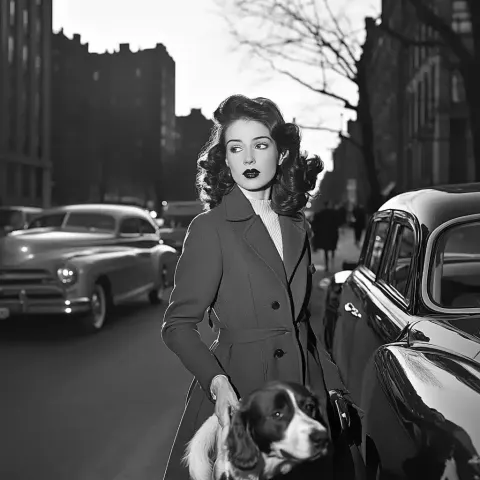 Film Portrait of Woman with Dog
