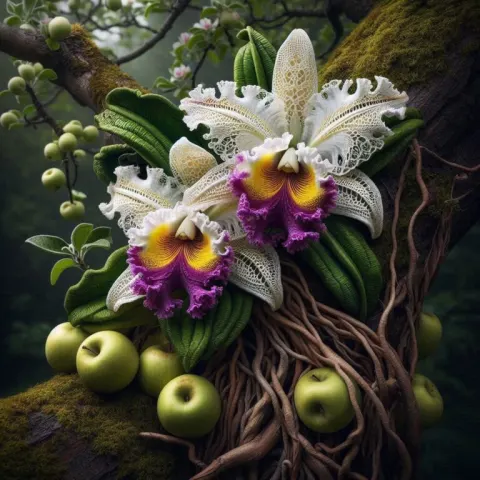 Crocheted Cattleya Orchid National Geographic Style
