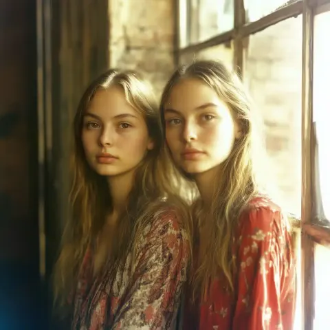 Vintage Twins in Urban Setting