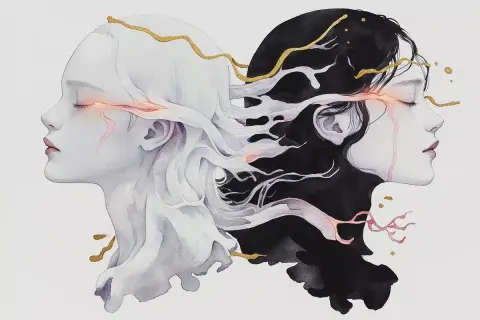 Watercolor Gemini Profiles