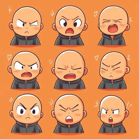 Mischievous Boy Emoticons Matrix