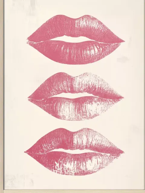 Minimalist Kiss Marks Illustration
