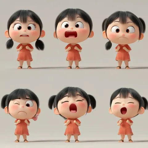 3D Chibi Maruko-chan Expressions