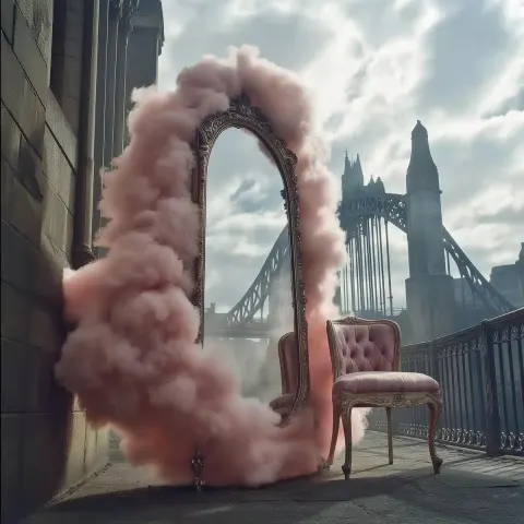 Realistic Pink Cloud Vanity