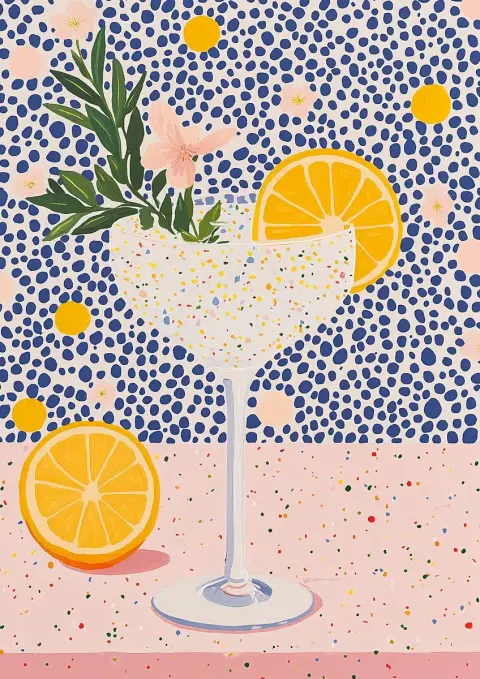 Folk Art Martini Illustration