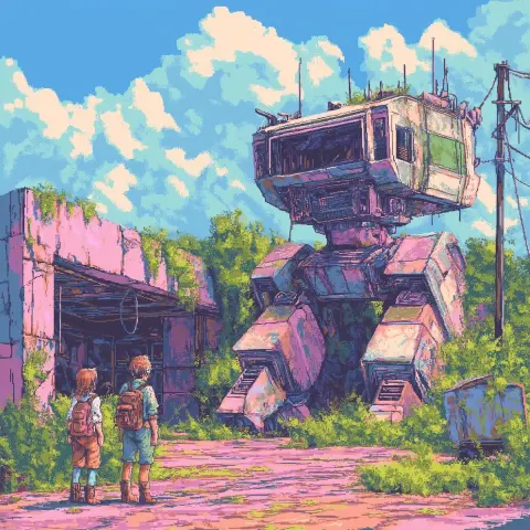 Pixel Art Mecha Ruins