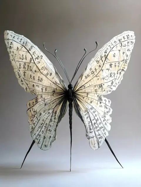 Calligraphic Butterfly Sculpture