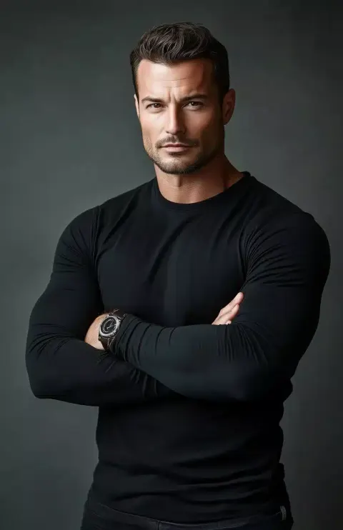 High-Contrast Portrait of Man