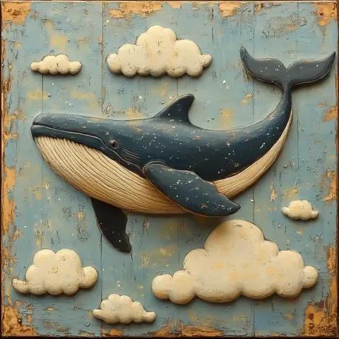 Q Version Whale in Clouds
