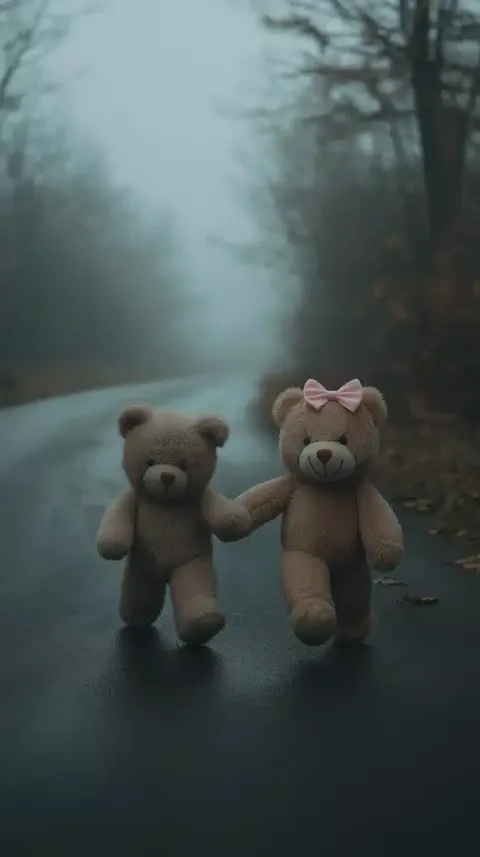 Teddy Bears Running Together