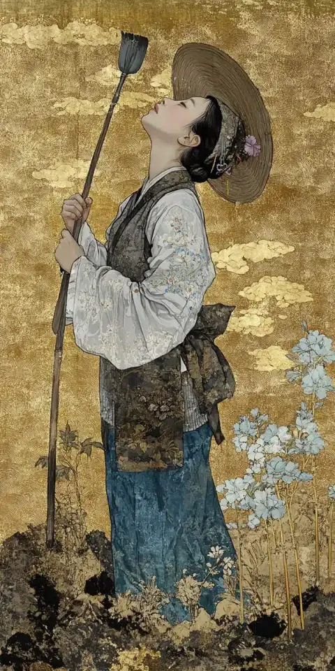Chinese Farmer in Field